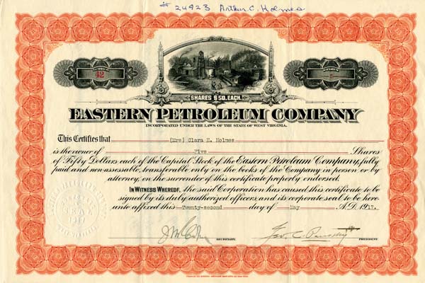 Eastern Petroleum Company - Stock Certificate